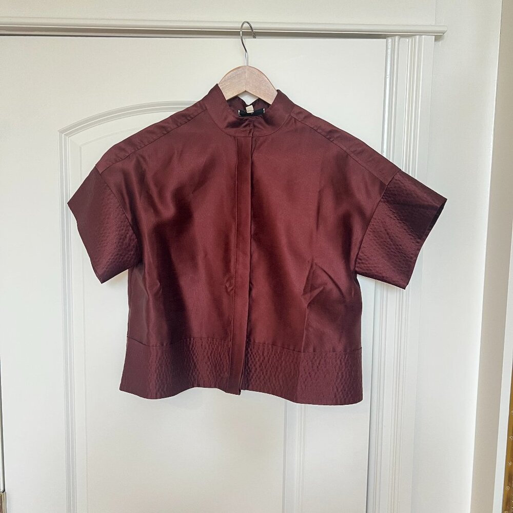 Tuckernuck Oxblood Dupioni Sofia Shirt